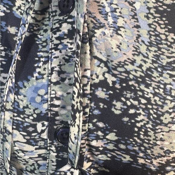 Joie Parisian Paisley Peasant Top Blue Long Sleeve Damarre Size M - Picture 2 of 7